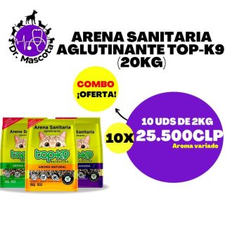 (20kg) Arena sanitaria aglutinante Top-k9