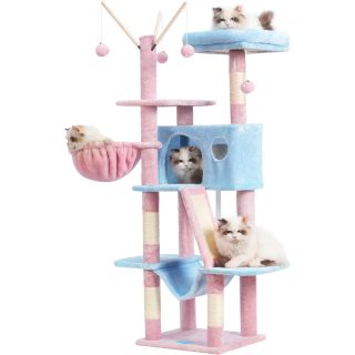 Rascador Kitty con Doble Hamaca mas Condominio 135x34x40 Cm