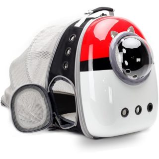 Mochila Transportadora Expandible Pokebola para Mascotas 29x29x40 Cm