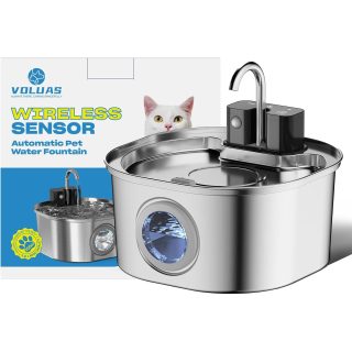 Fuente de Agua Inalámbrica con Sensor de Movimiento de Acero Inoxidable 3.2 L