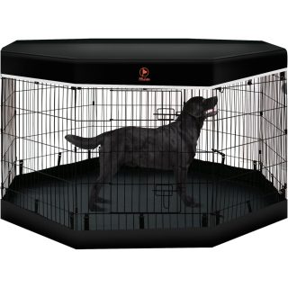 Cerco de Acero Inoxidable con Cubiertas para Mascotas 149x149x91 Cm