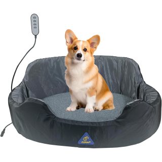 Cama Ortopédica Térmica Regulable Reversible para Perros 40x33x10 Cm