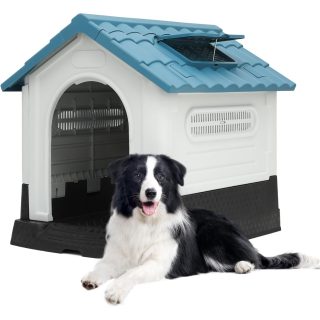 Casa Impermeable para Perros con Bandeja Extraíble Lavable 77x59x76 Cm