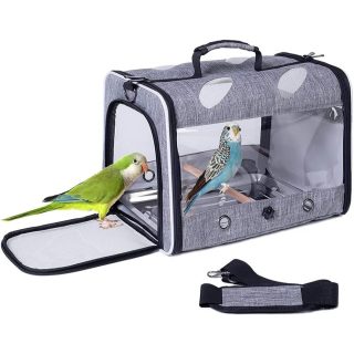 Bolso Transportador de Viaje para Pájaros con Soporte de Perca 38x30x17 Cm