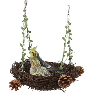 Nido de Ratán Natural Pequeño para Aves 13×21 Cm