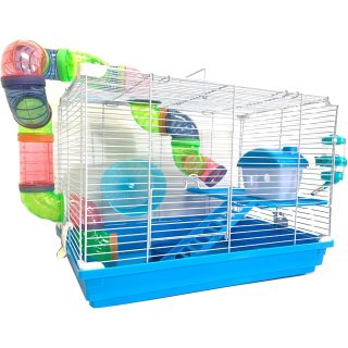 Jaula de Hámster de 2 Niveles 45x30x38 Cm