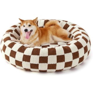 Cama Dona Relajante para Mascotas con Formas Cuadros 90x90x25 Cm