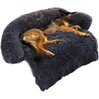 Tapete de Felpa Esponjosa para Perro con Protector para Muebles 114x93x15 Cm