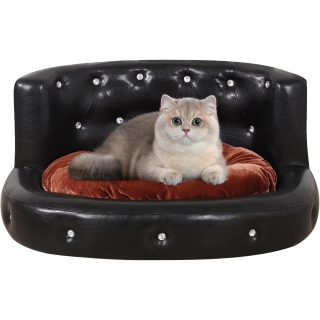 Sofá Cama Moderna con Botones de Cristal para Mascotas 70x44x33 Cm