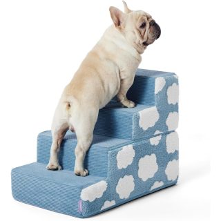 Escalera Plegable de Espuma para Mascotas Diseño Nubes 60x38x45 Cm