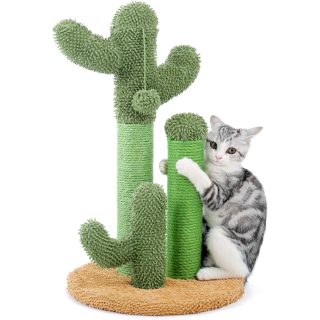 Rascador Cactus con 3 Postes para Gatos 32x32x58 Cm