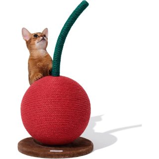 Rascador Forma Cereza de Cuerda Sisal para Gatos 27x27x57 Cm
