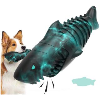 Juguete Tiburón Masticable Duradero de Goma Natural para Perros Masticadores Agresivos