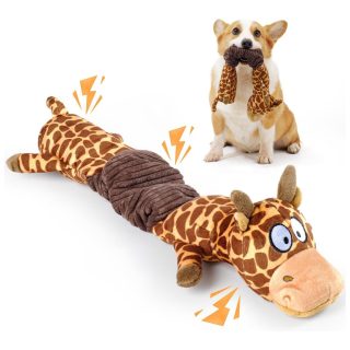 Peluche Jirafa Chirriante para Perros para Masticadores Agresivos 53x17x12 Cm