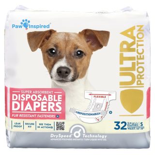 Pañales Desechables con Ultra Protección para Perras de 32 Unidades Talla S