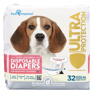Pañales Desechables con Ultra Protección para Perras de 32 Unidades Talla M