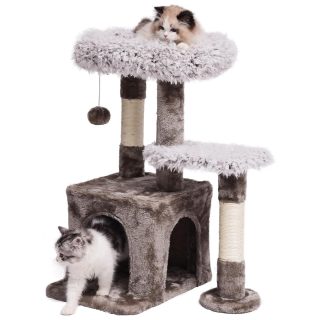 Rascador Interactivo con Condominio para Gatos 24x26x55 Cm