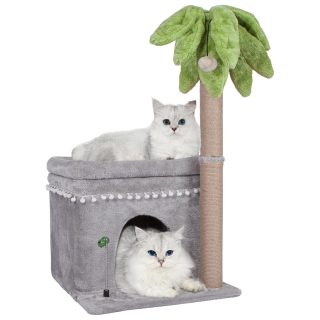 Rascador con Condominio y Palmera 40x40x50 Cm