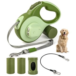 Correa Retráctil Resistente para Perros Grandes con Cable a Prueba de Mordidas