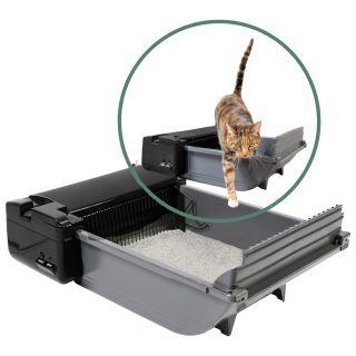 Caja de Arena Semiautomática para Gatos Autolimpiable  63x46x26 Cm