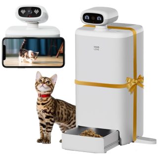 Comedero Automático para Mascotas con Cámara y Sensor de Movimiento con Visión Nocturna de Video HD 2K