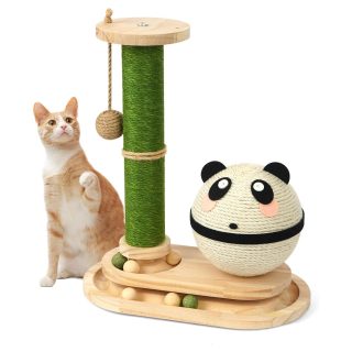 Rascador Panda de Sisal Interactivo para Gatos 34x19x39 Cm