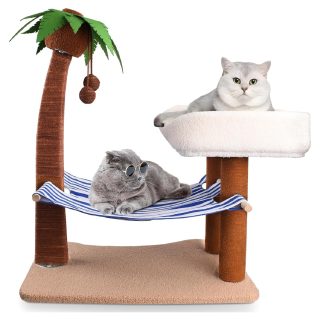 Rascador Palmera de Sisal con Hamaca para Gatos 59x41x74 Cm