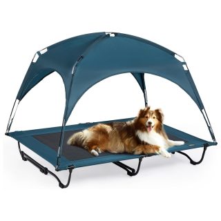 Cama Elevada con Toldo Extraíble Transpirable para Perros