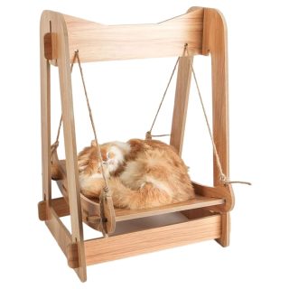 Hamaca de Madera Colgante para Gatos 38x29x50 Cm