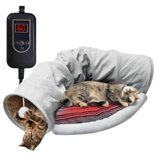 Cama Túnel para Gatos  con Temporizador y Temperatura Ajustable 123x60x26 Cm