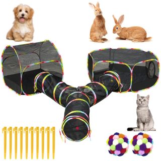 Corral con Túnel Interactivo para Mascotas 152x119x68 Cm