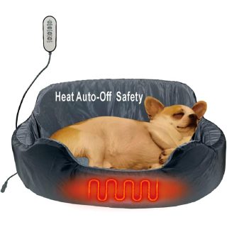 Cama Térmica con Temporizador y Temperatura Ajustable para Mascotas 63x42x24 Cm