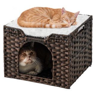 Casa Iglú de Ratán para Gatos 42x42x33 Cm
