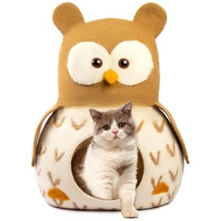 Casa Iglú Búho de Lana Artesanal para Gatos 50×60 Cm