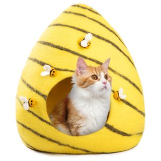Casa iglú Abeja de Lana Artesanal para Mascotas 60×45 Cm