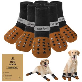 6 Calcetines Antideslizantes con Agarres Doble Cara para Mascotas