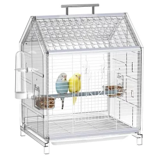 Jaula Portátil para Loros y Cotorras de Aleación de Aluminio A Prueba de Escapes de 52x39x32 Cm