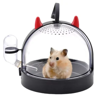 Jaula Transportadora Transparente (18×18 cm) | Silenciosa, Ventilada y Portátil para Hámster, Erizo y Roedores