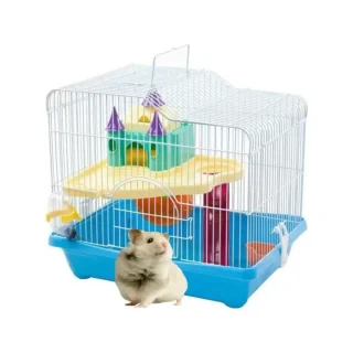 Jaula de Dos Pisos para Hámster | Hogar Completo con Accesorios de 35x26x31 Cm