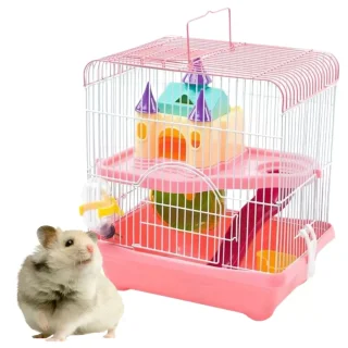 Jaula de Dos Pisos para Hámster | Hogar Completo con Accesorios de 31x28x21 Cm