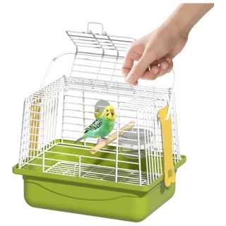 Jaula de Viaje Portátil para Pájaros Pequeños con Gran Apertura Superior