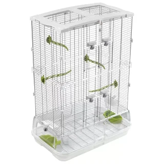 Jaula para Periquitos y Canarios con Protector de Residuos y Base Desmontable de 87x62x39 Cm