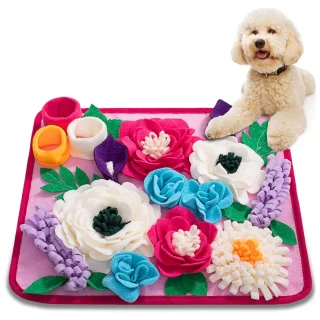 Tapete de Olfateo para Perros Pequeños y Medianos | Juguete de Rompecabezas Interactivo y Antiestrés de 39×39 Cm