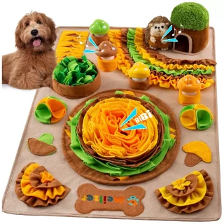 Alfombrilla de Olfateo para Perros | Juguete de Rompecabezas Interactivo y Antiestrés de 68×100 Cm