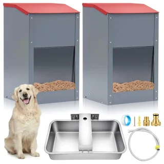 Kit 2 Comederos de Gravedad Perros 11kg y Bebedero 8.3L