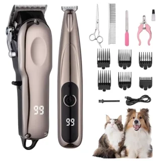 Kit de Aseo 2 en 1 para Perros y Gatos – Inalámbrico y Silencioso para Pelaje Grueso