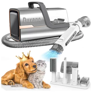 Kit de Aseo Profesional 5 en 1 para Perros y Gatos – Aspiradora de Pelo con Succión 15,000 Pa