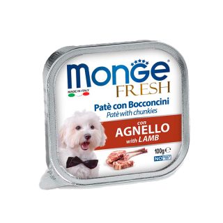 MONGE FRESH PATÉ CON TROZOS DE CORDERO 100gr