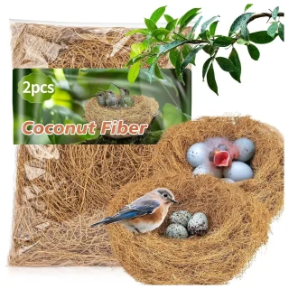 Pack de 2 Fibra de Coco 100% Natural para Nidos de Pájaros y Mascotas Pequeñas
