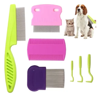 Peine Antipulgas para Perros y Gatos – Kit de Aseo 7 en 1